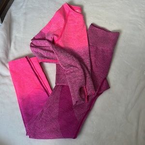 PINK ombré set leggings and top